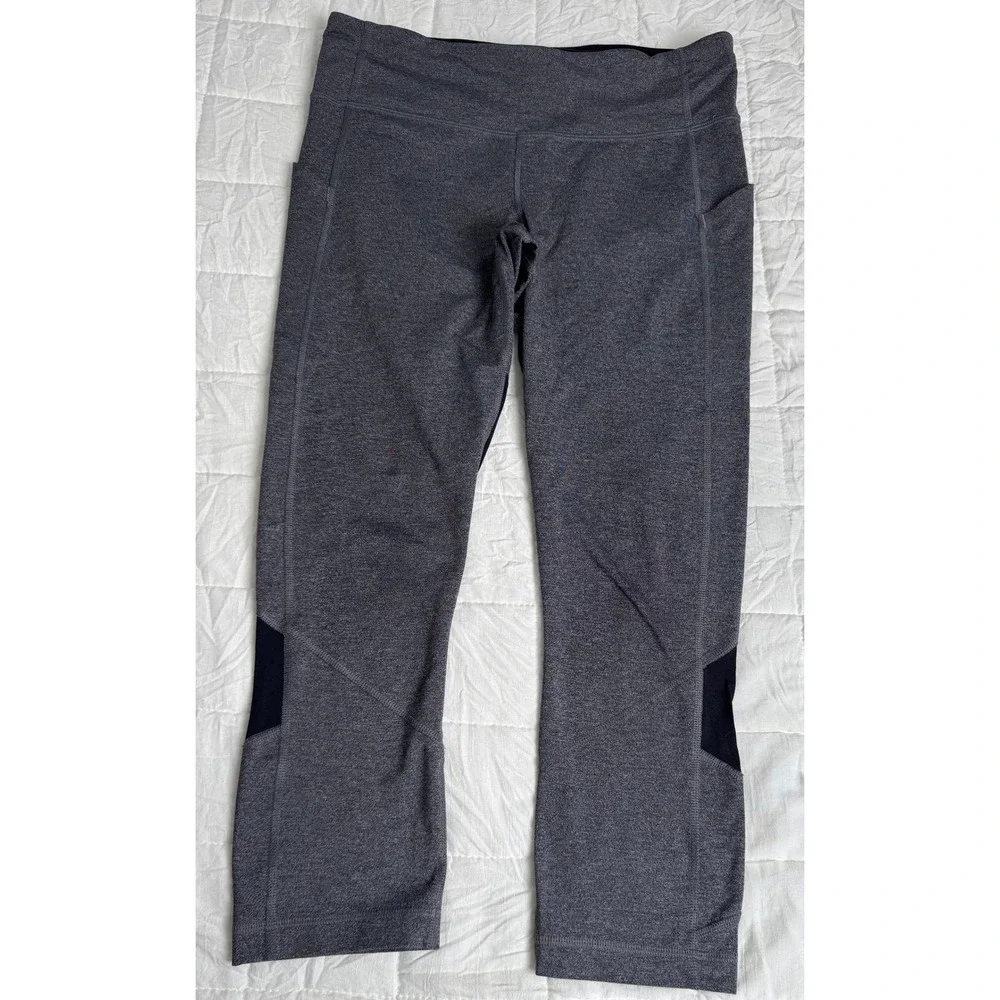 Lululemon Pace Rival Crop Leggings Heathered Grey Size 8